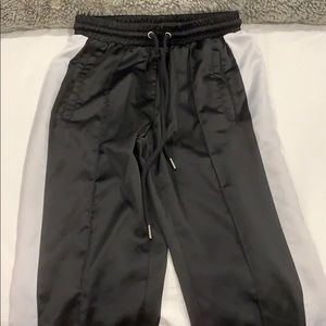 Black and white sleek pants